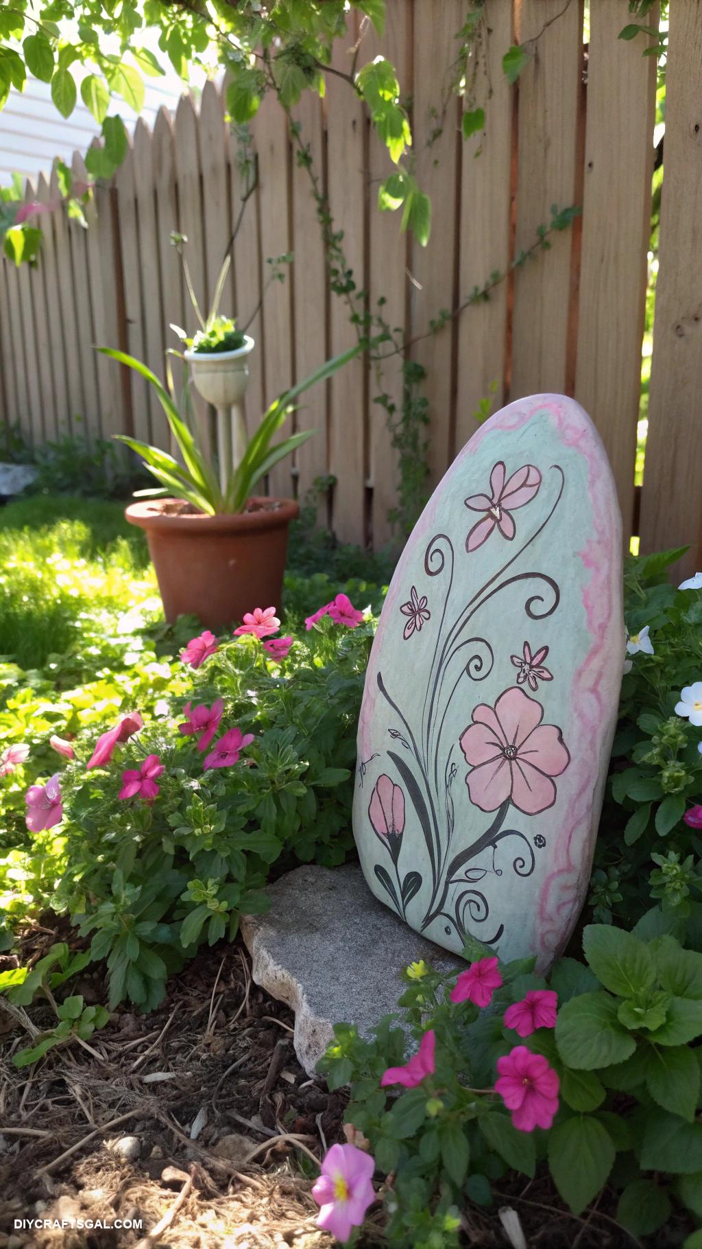 beginner diy crafts Decorative rock garden markers