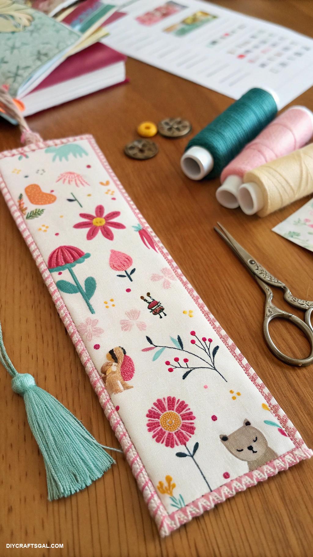 beginner sewing projects Personalized fabric bookmarks with fun patterns