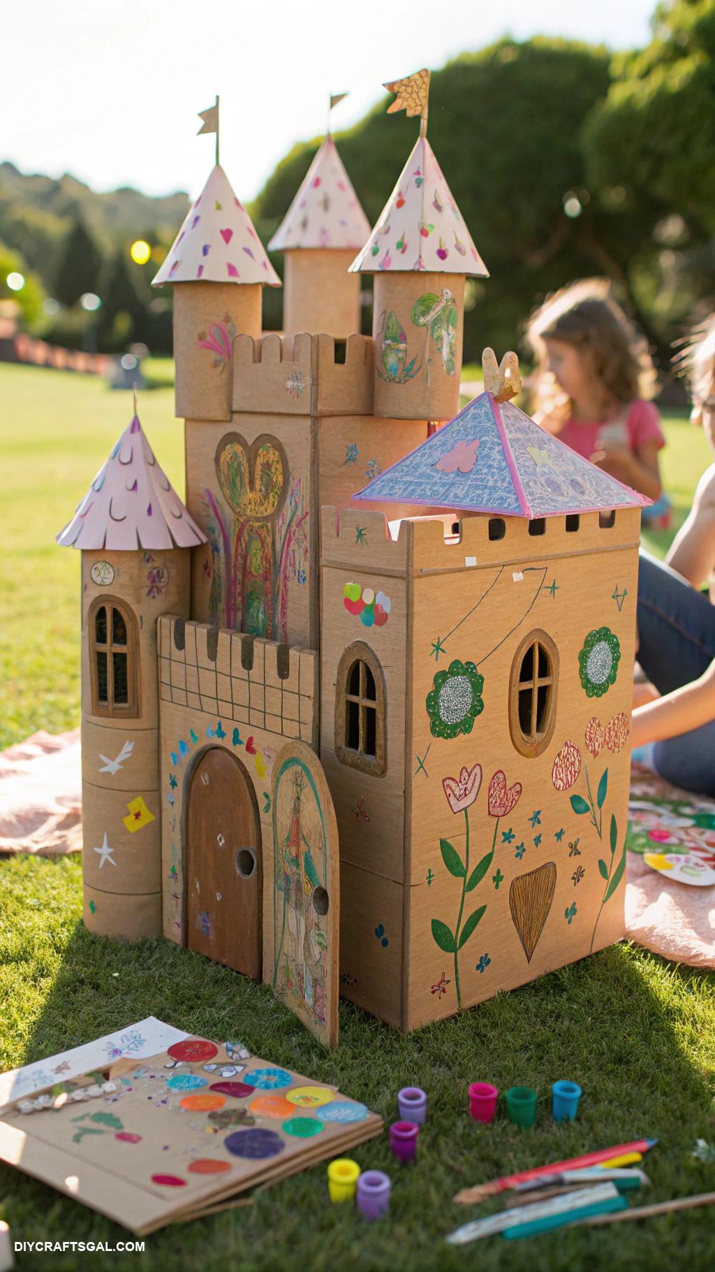 crafts for kids Cardboard box castles for imaginative play