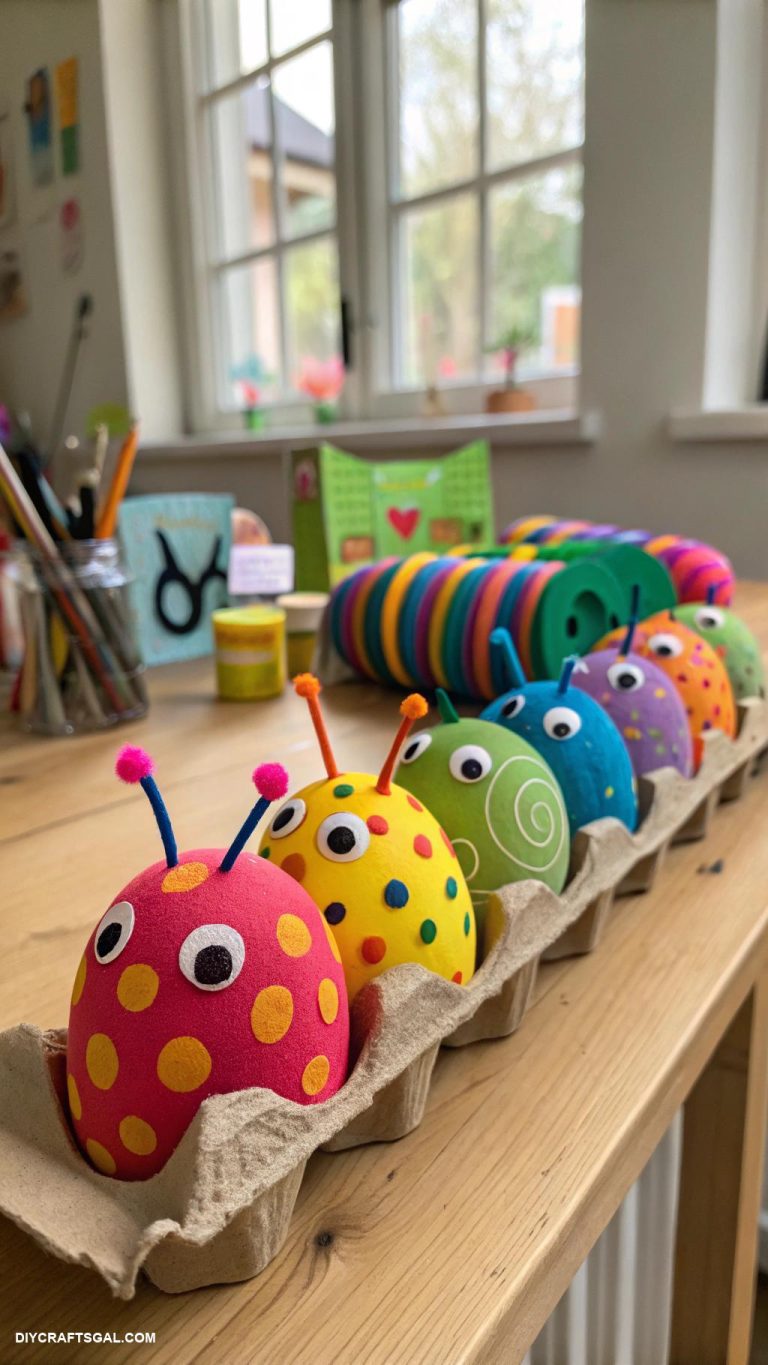 crafts for kids Egg carton caterpillars for fun learning