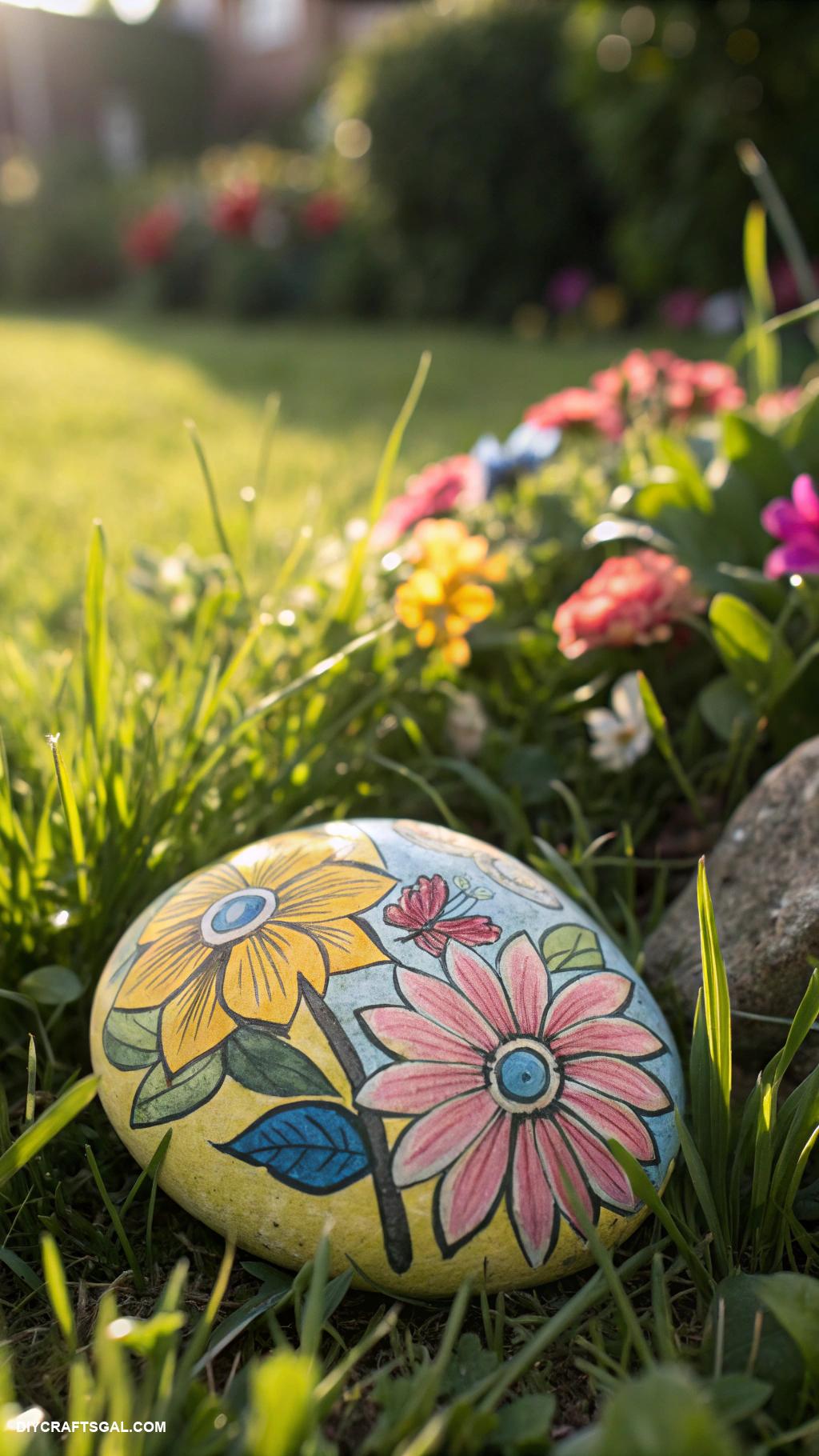 crafts for kids Rock painting for garden decoration