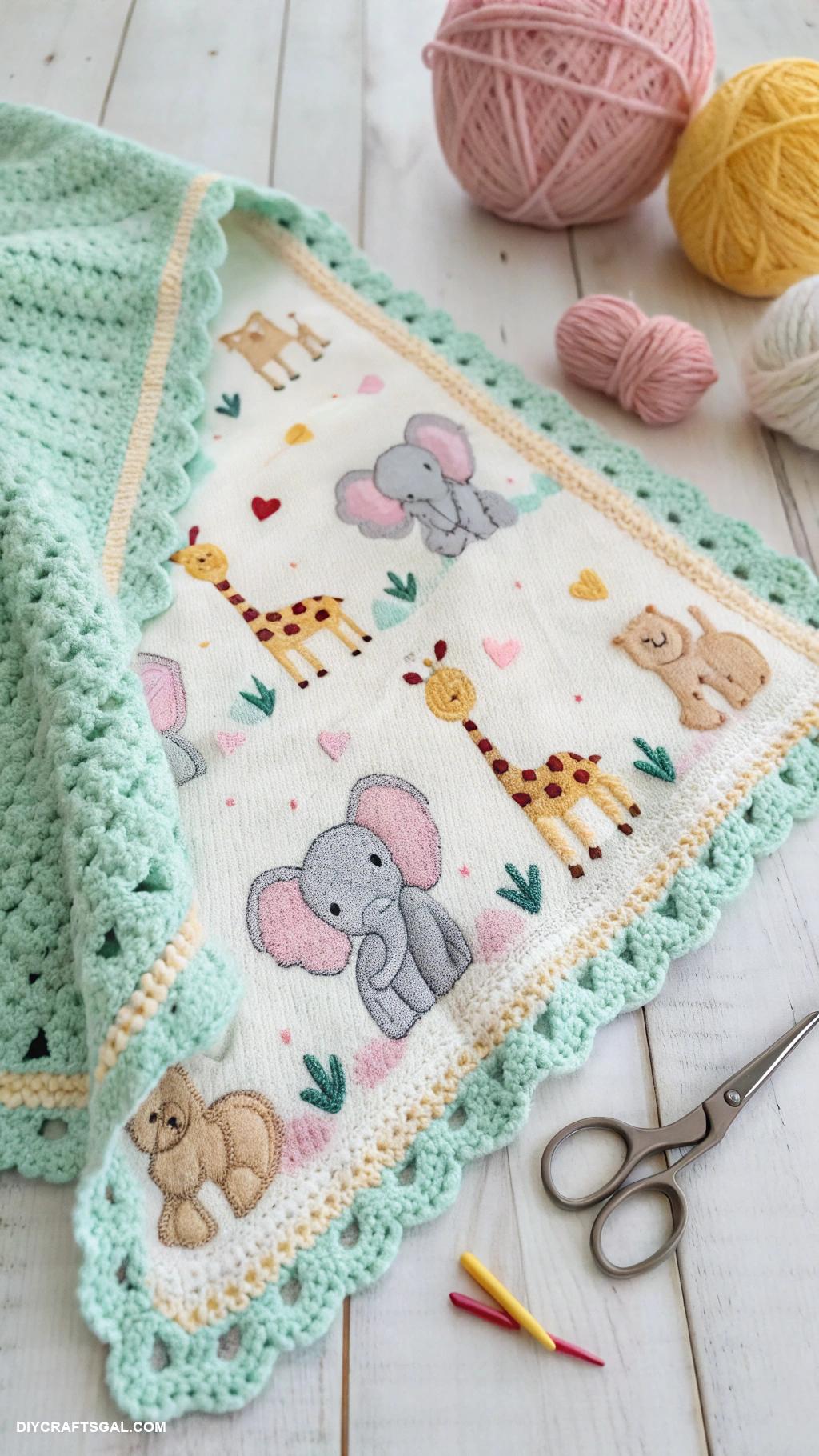 crochet ideas Baby blankets with fun animal motifs