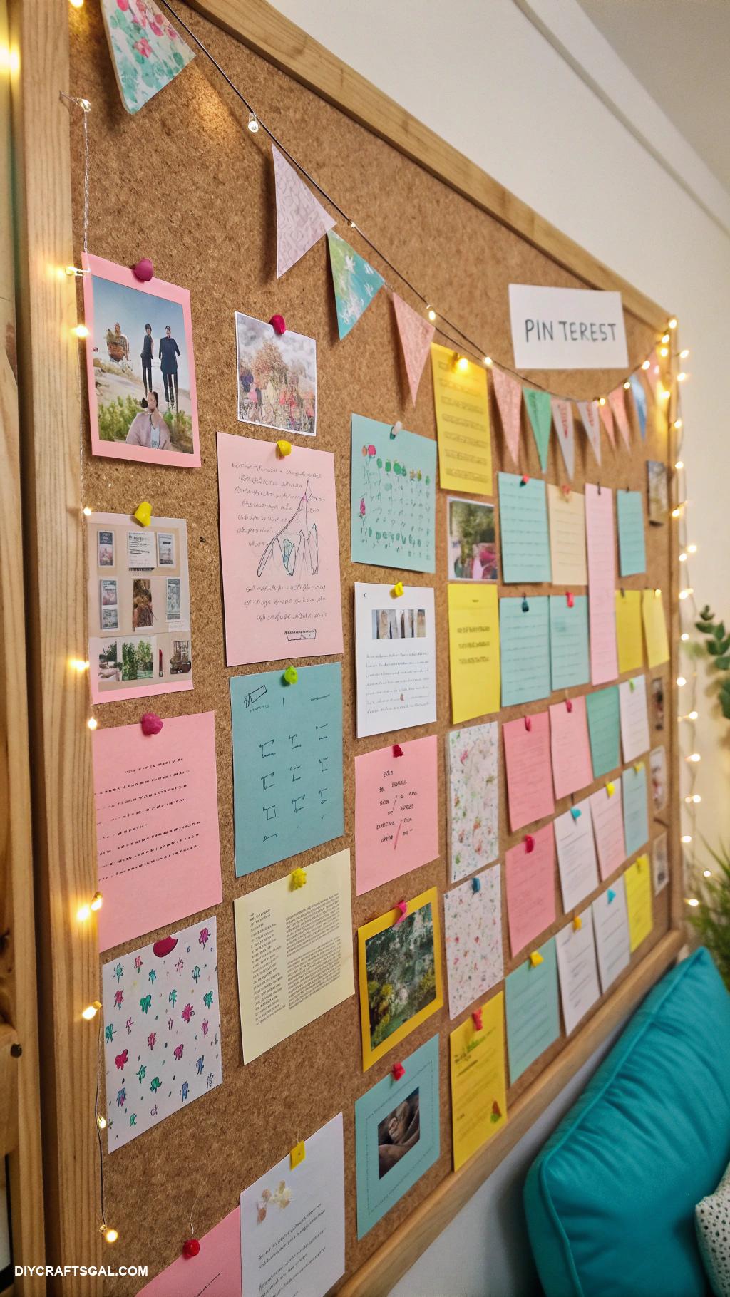 diy bedroom decor ideas Corkboard wall for inspiration and notes