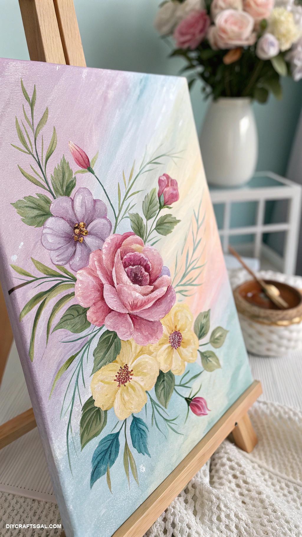 diy bedroom decor ideas Painted canvas art for wall decor