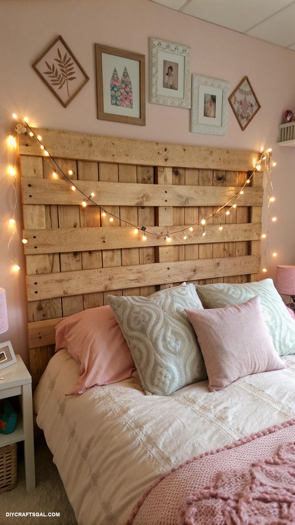 diy bedroom decor ideas Upcycled pallets as a headboard