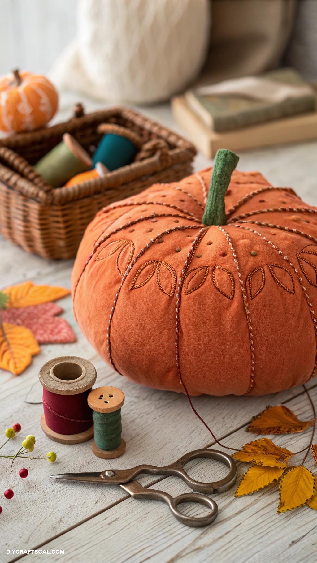 diy fall crafts DIY fabric pumpkin pillows for cozy vibes