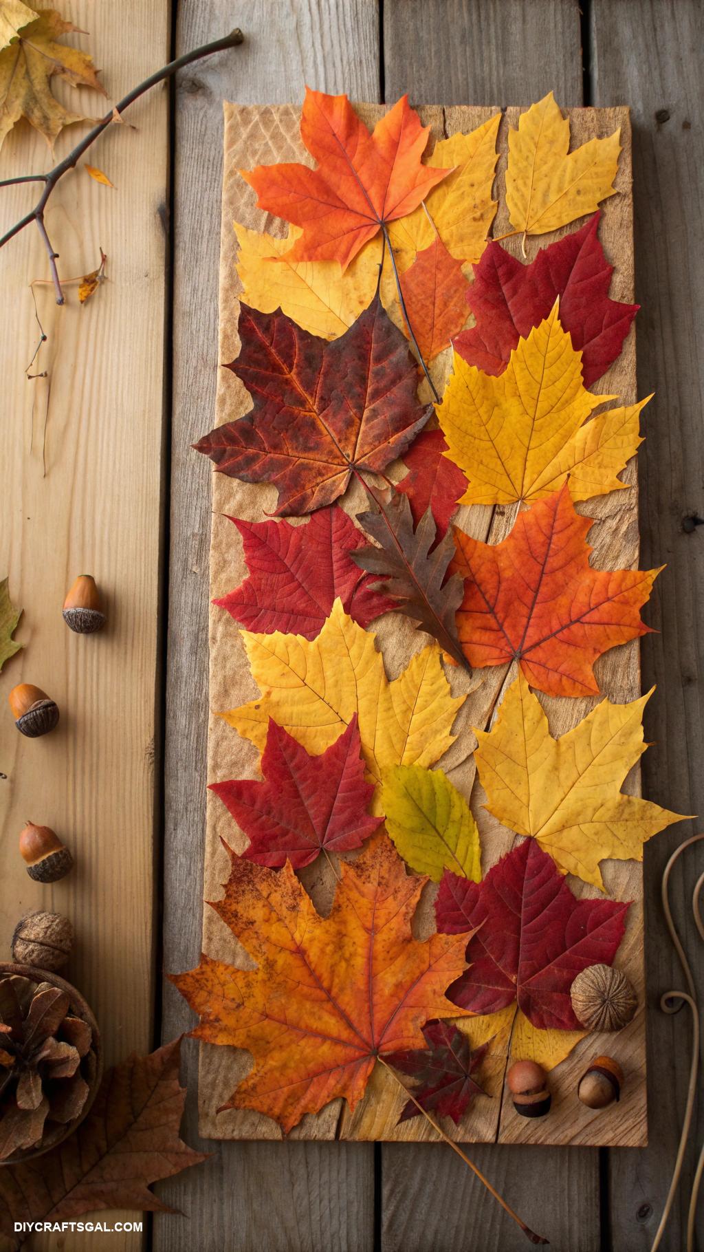 diy fall crafts Nature inspired wall art from pressed leaves