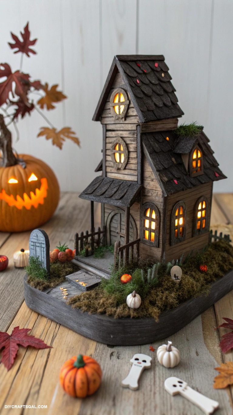 diy halloween decorations DIY haunted house miniature display