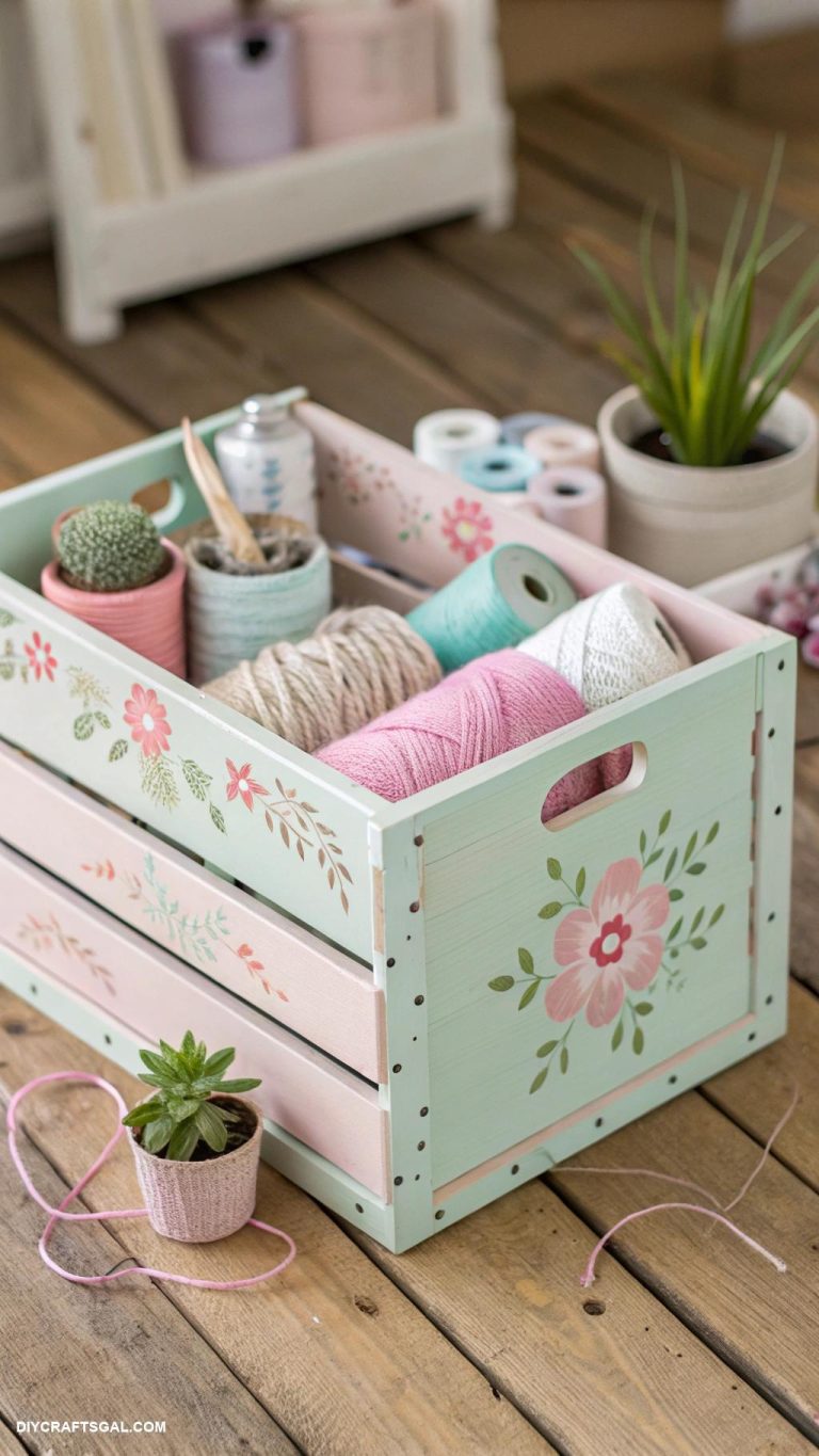 diy home decor ideas Painted wooden crates as stylish storage