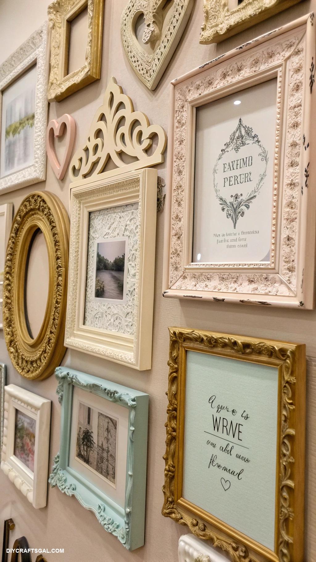 diy home decor ideas Photo collage wall with vintage frames