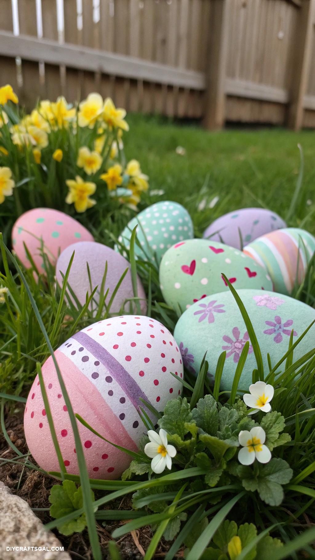 diy home decor ideas Spray painted rocks as garden accents