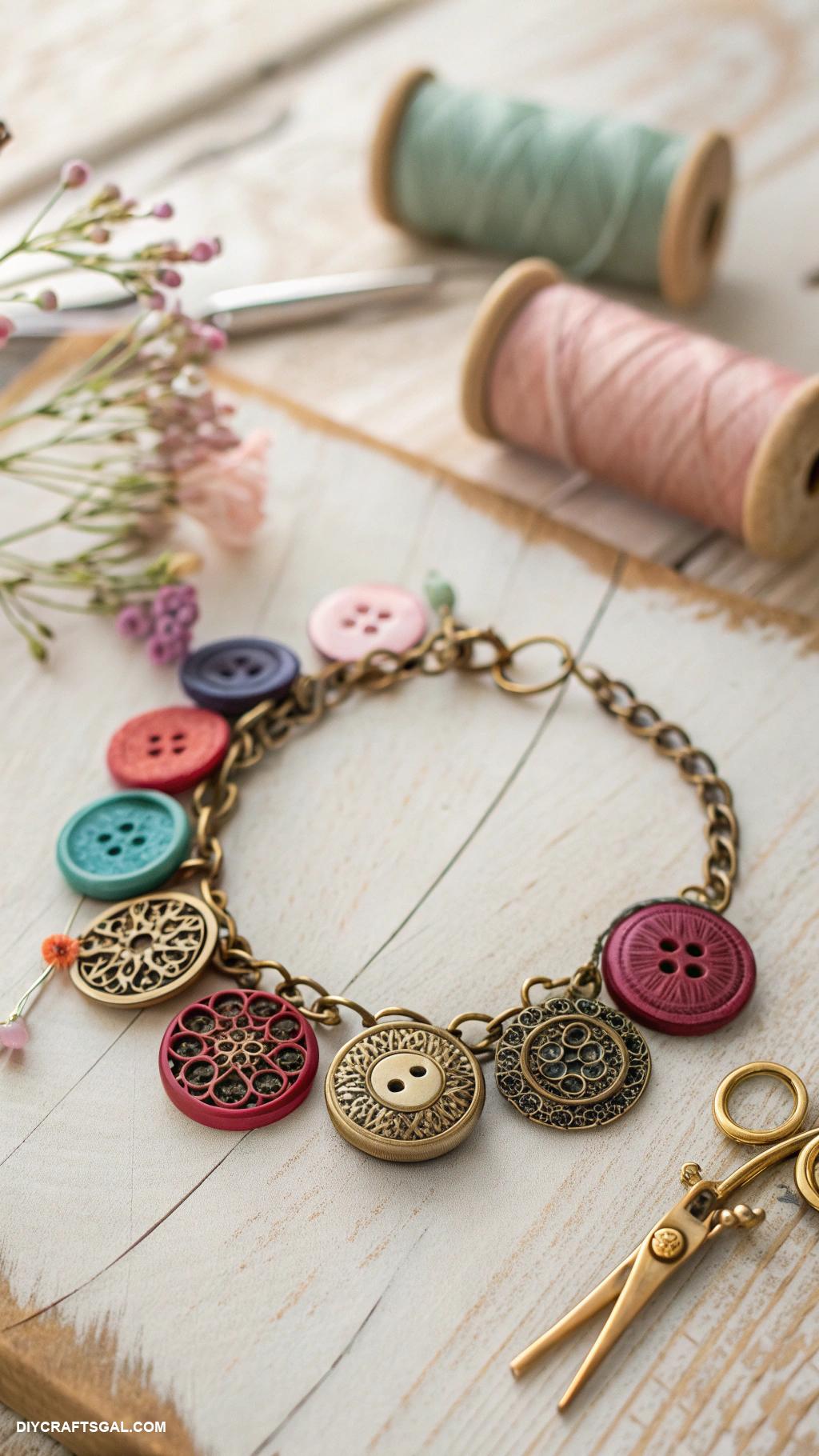 diy jewelry ideas Vintage button charm bracelets
