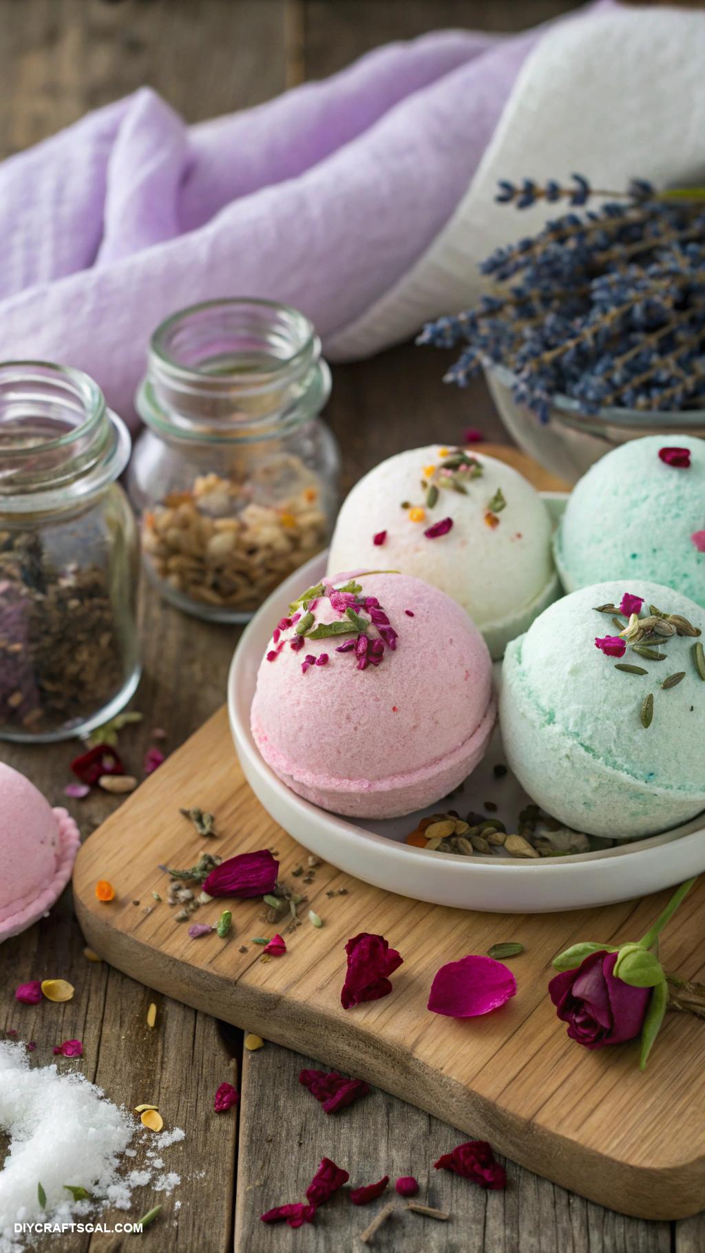 easy diy gifts Homemade bath bombs in varied scents