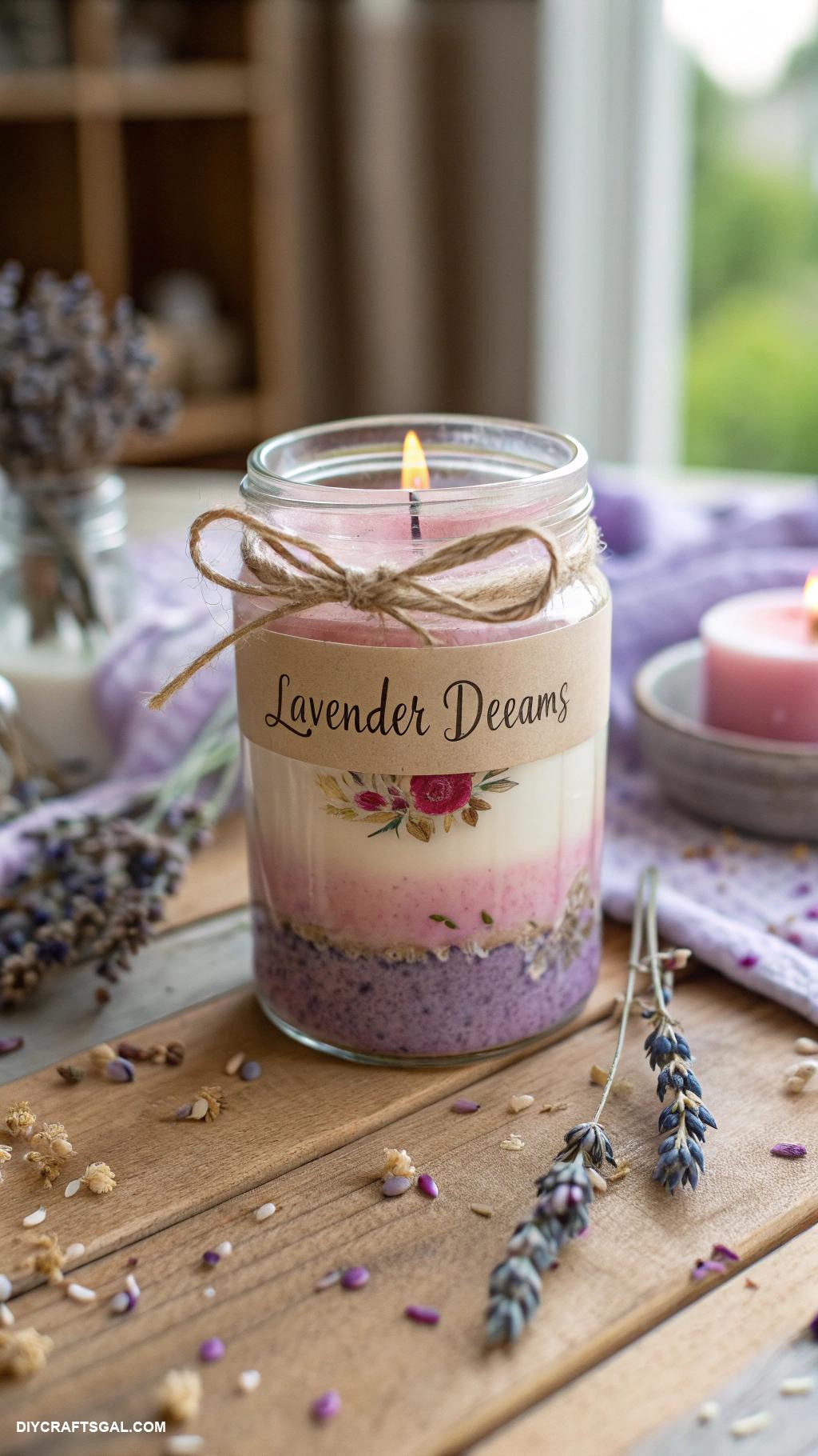 easy diy gifts Homemade scented candles in decorative jars