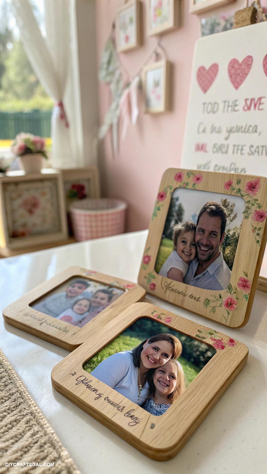easy diy gifts Personalized photo coasters with family pictures
