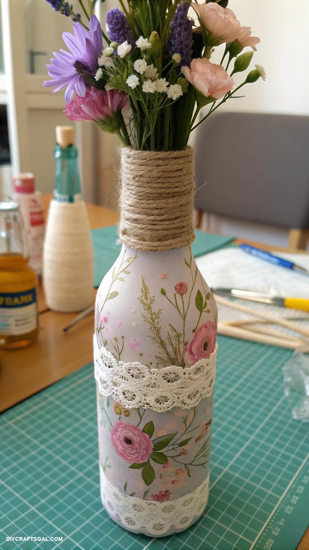 handmade gifts Unique upcycled bottle vases