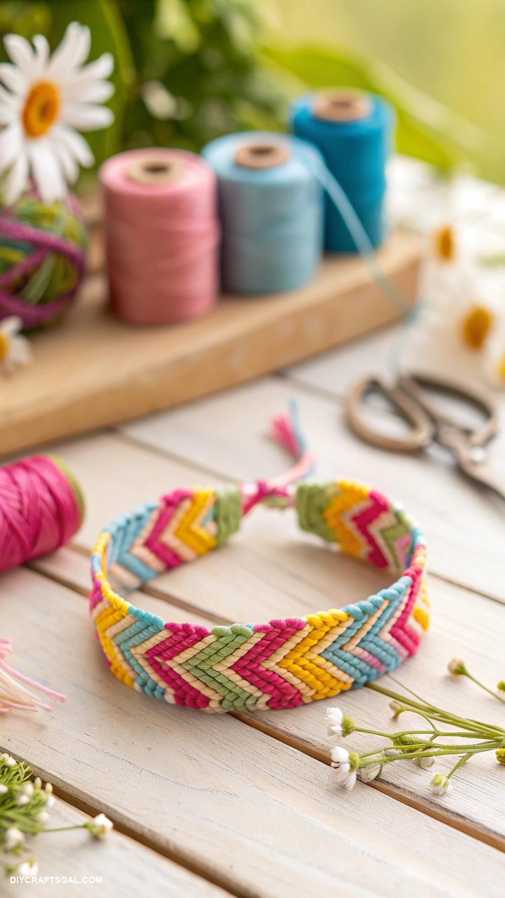summer crafts for kids Friendship bracelets with colorful threads