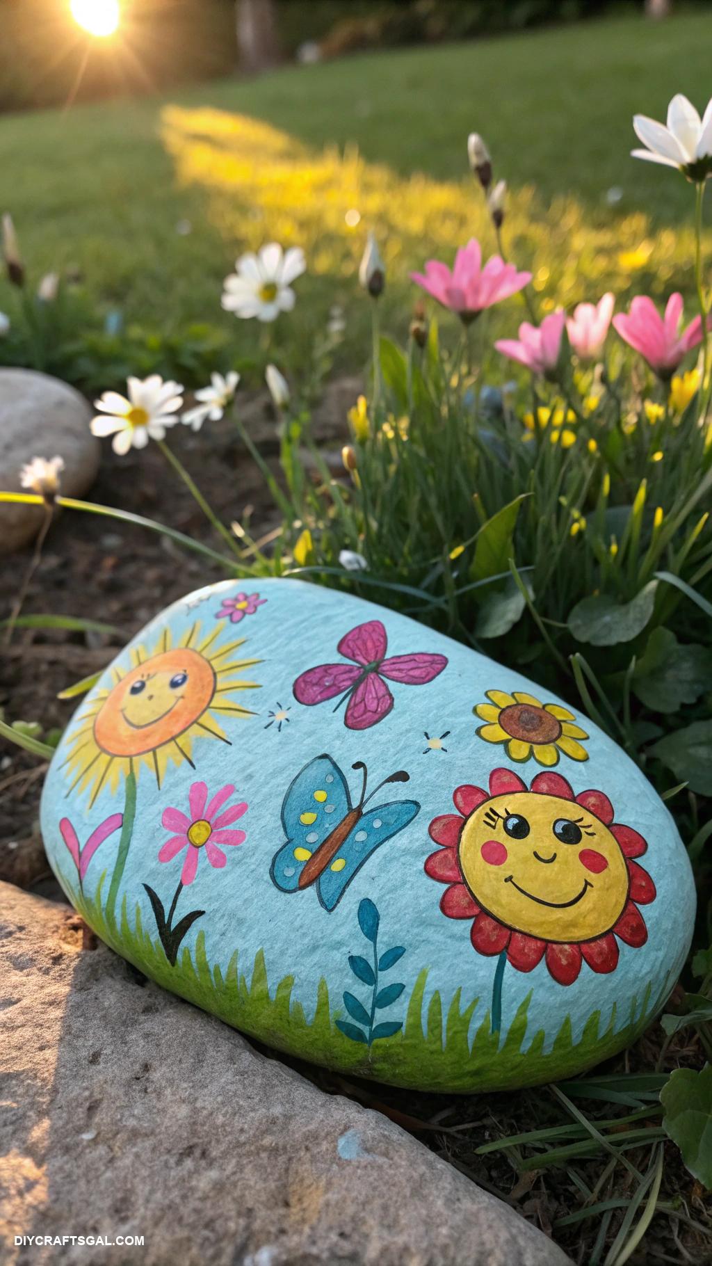 summer crafts for kids Glow in the dark rock painting