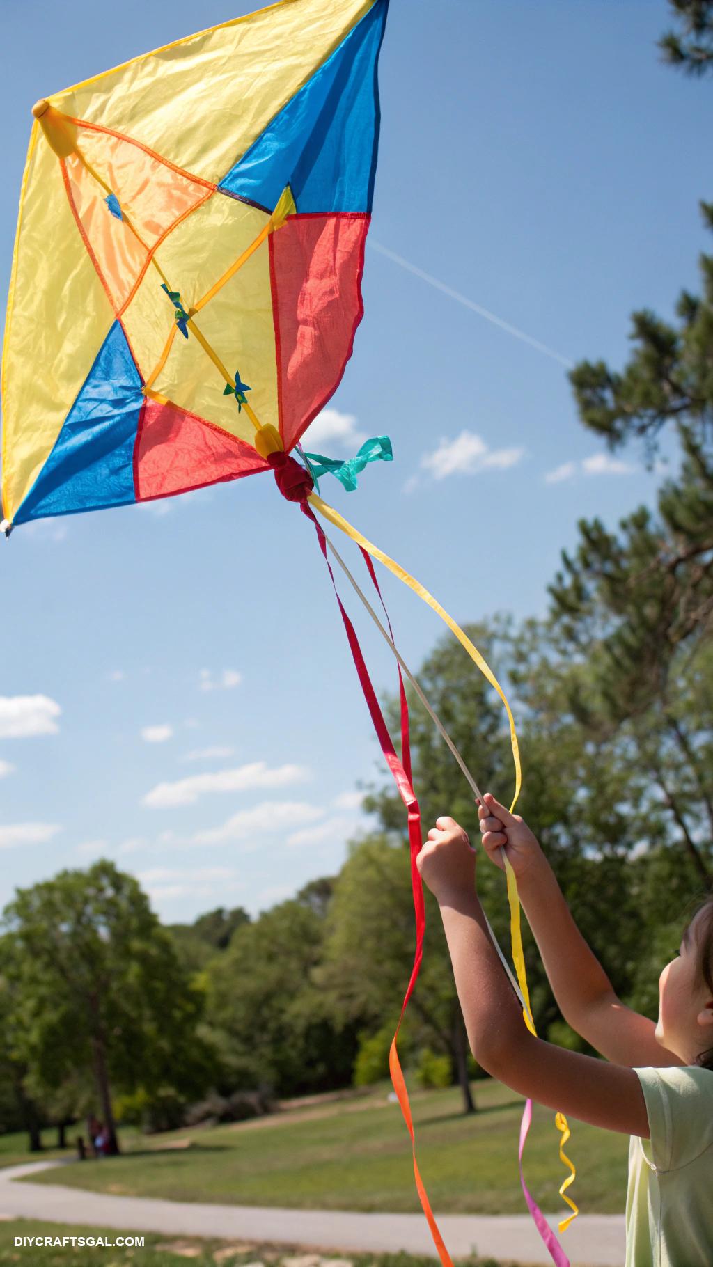 summer crafts for kids Homemade kite using bags and string