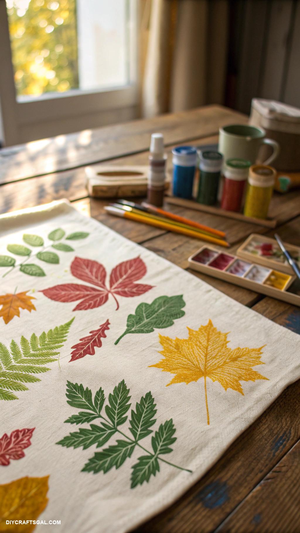 summer crafts for kids Nature inspired leaf prints on fabric