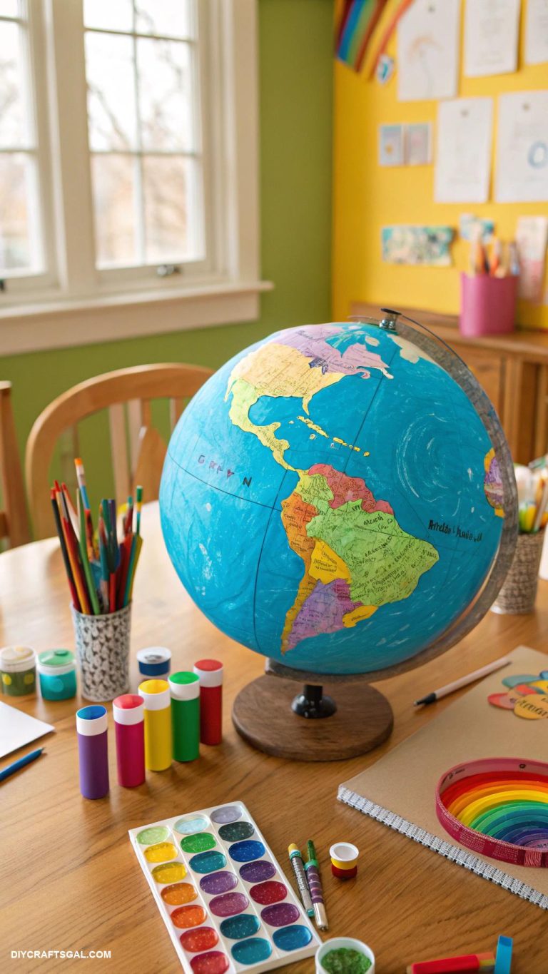back to school crafts for kids Colorful paper mache globe project