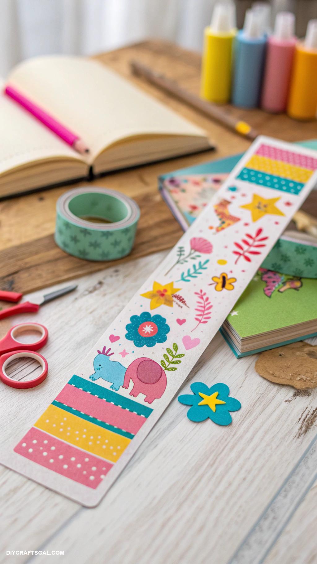 back to school crafts for kids Personalized bookmarks with washi tape designs