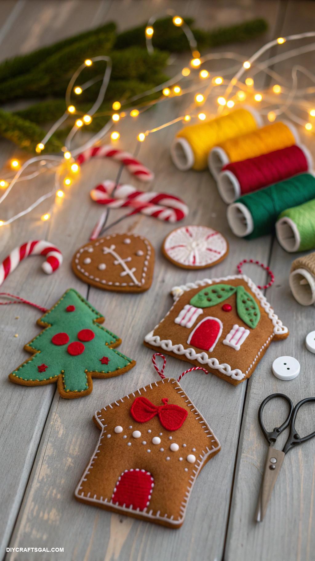christmas crafts for kids Felt gingerbread house decorations