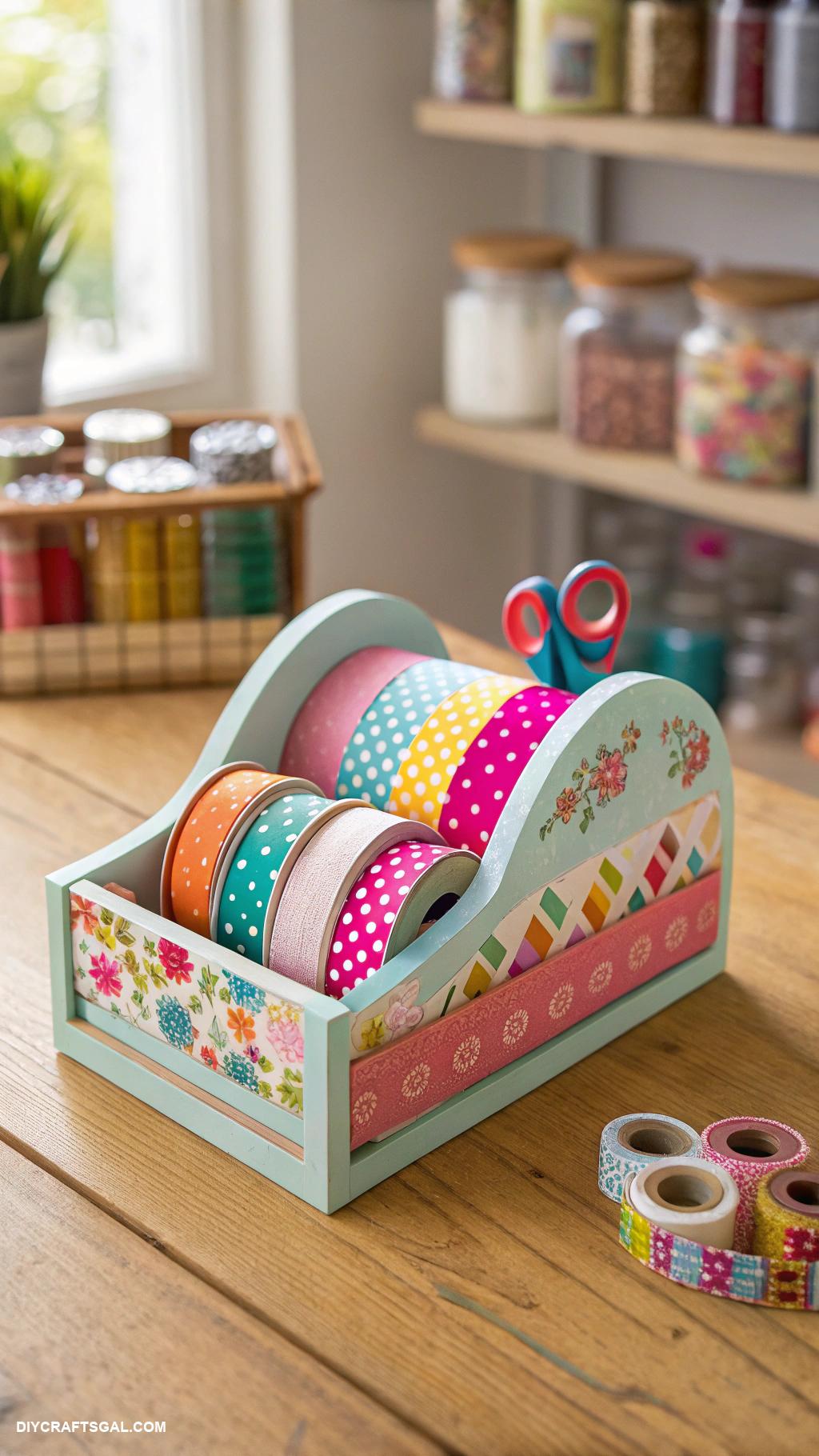 craft room decor Colorful washi tape dispenser