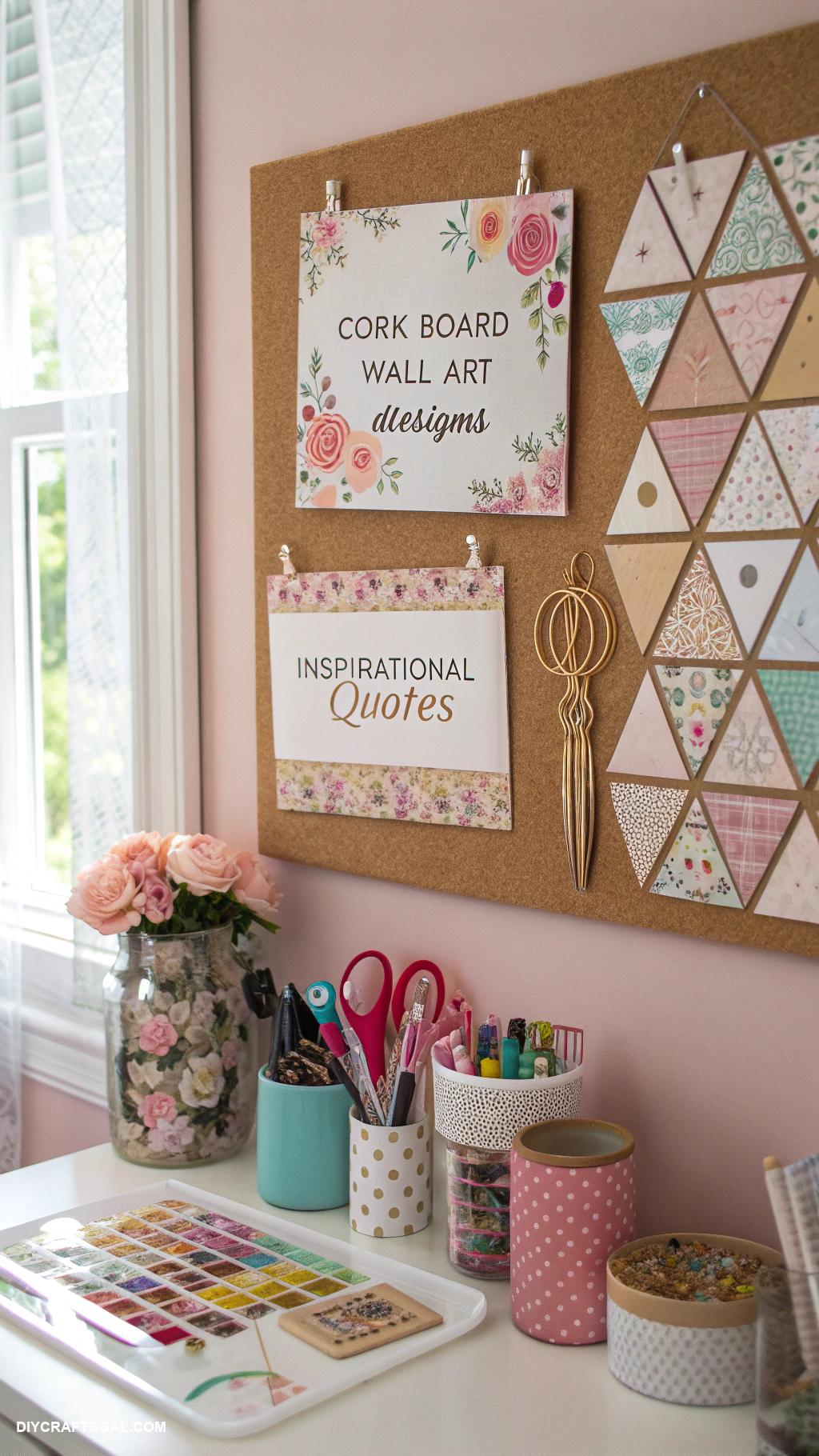 crafts for adults Cork board wall art designs