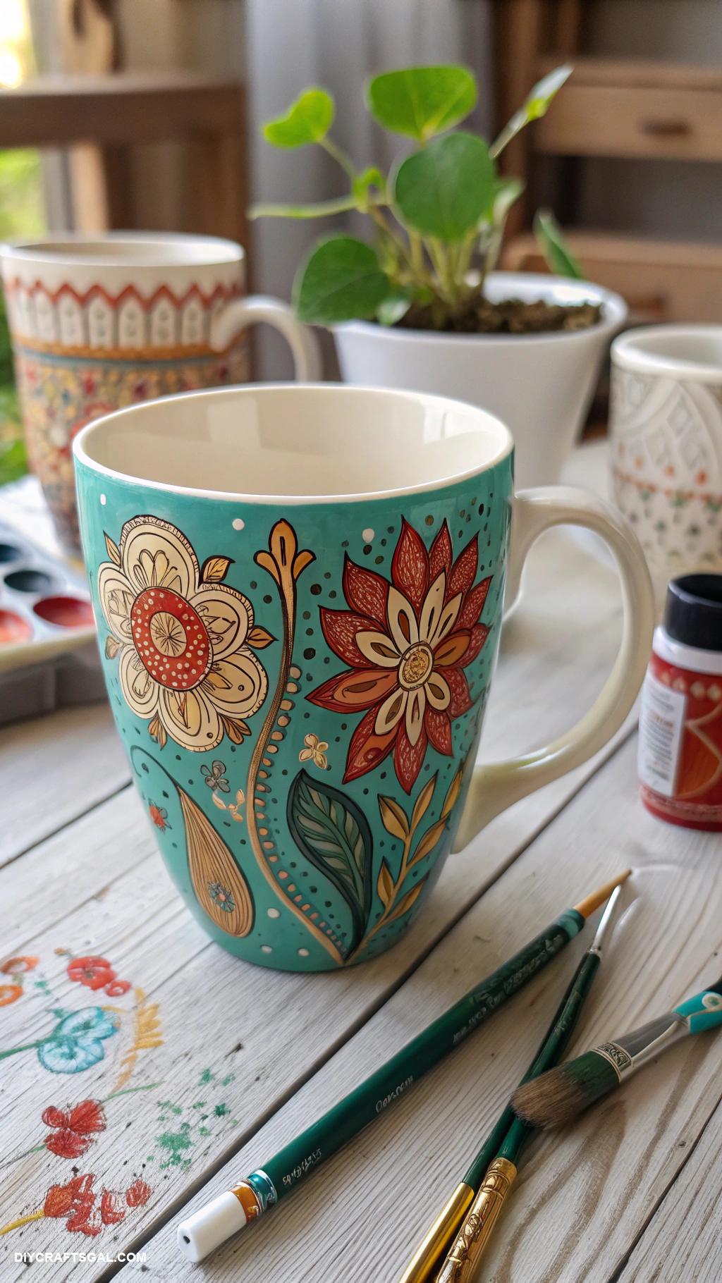 crafts for adults Hand painted ceramic mugs for gifts