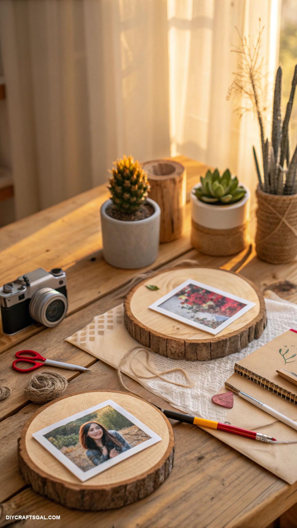 crafts for adults Photo transfer on wooden plaques