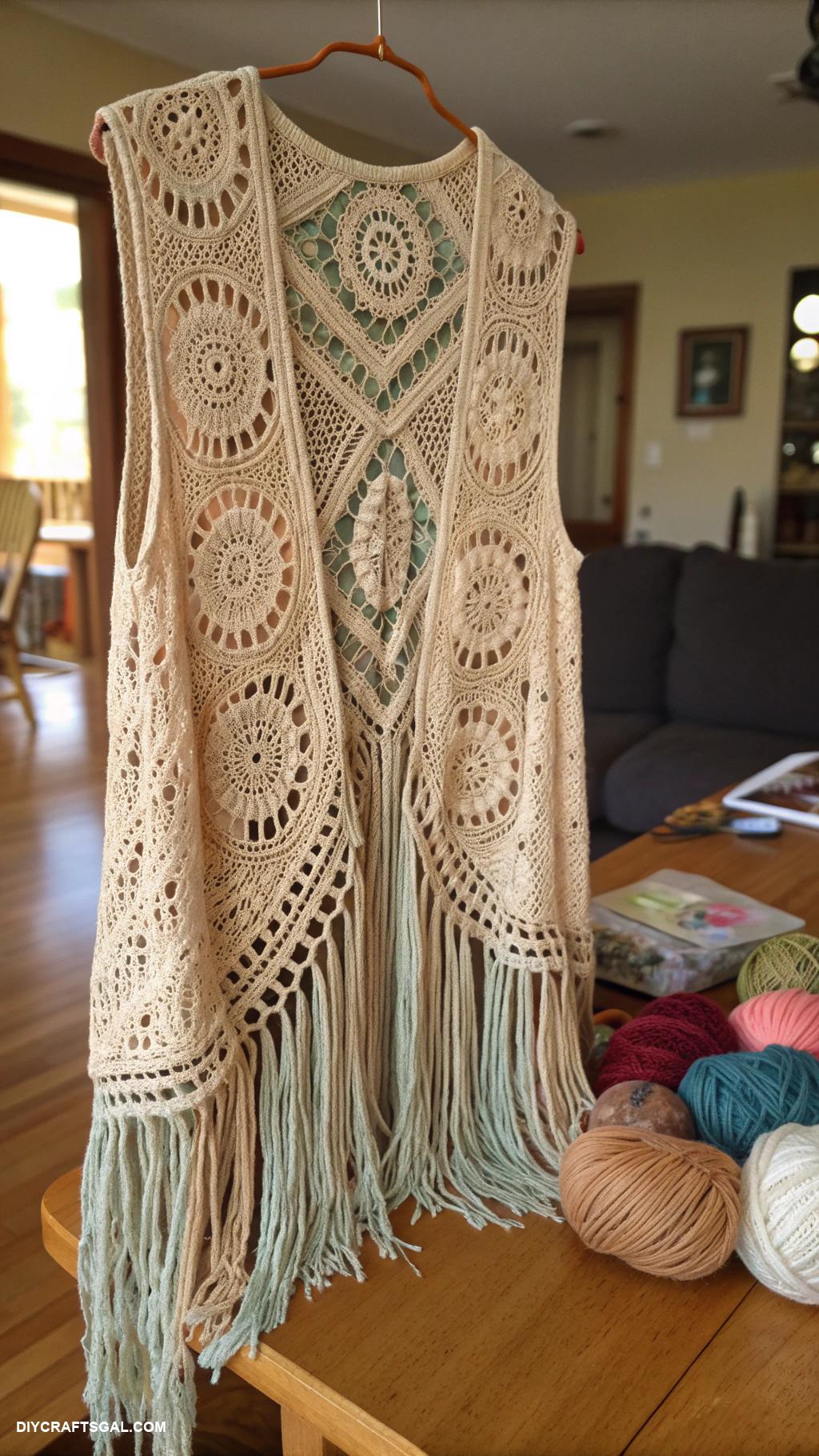 crochet clothes Bohemian fringe crochet vest