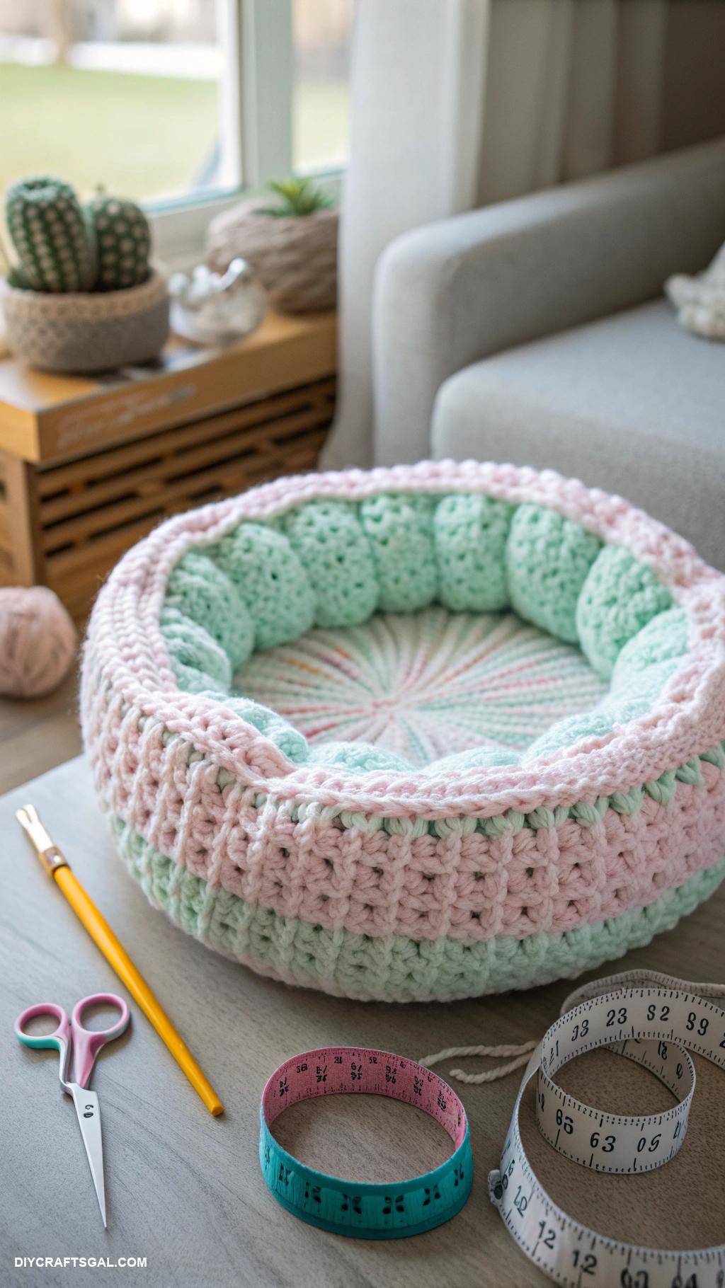 crochet dogs Crochet dog bed with soft padding