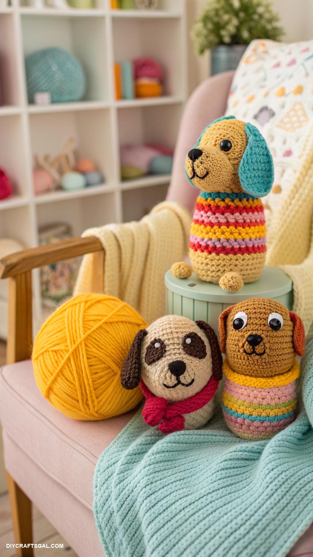 crochet dogs Crochet dog toys with squeakers