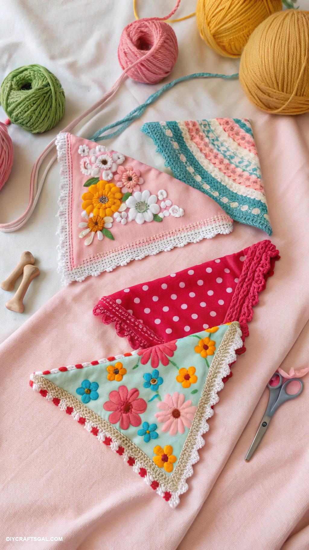 crochet dogs Cute crochet dog bandanas for pets