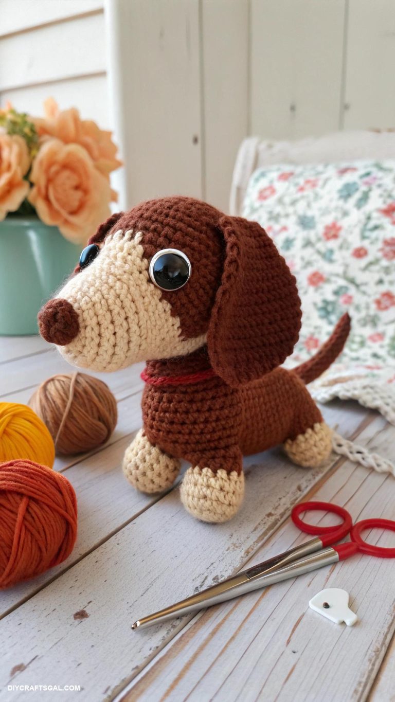 crochet dogs Miniature crochet dachshund plushie