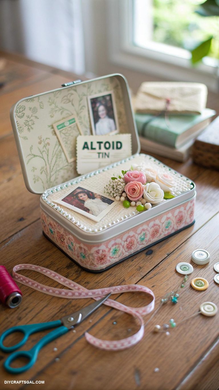 diy altoid tin crafts Keepsake memory box using an Altoid tin