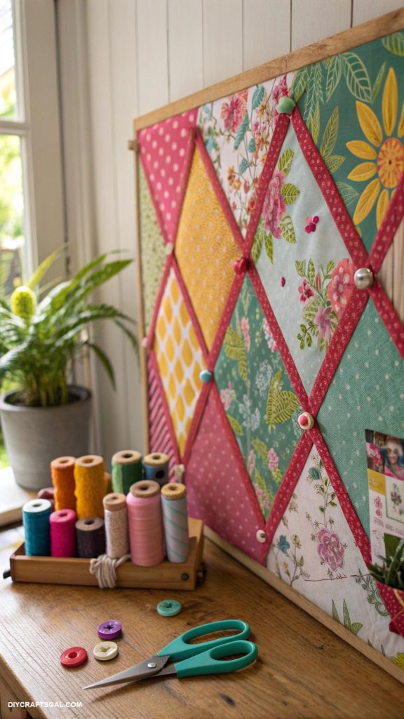 diy arts and crafts ideas DIY fabric covered bulletin board