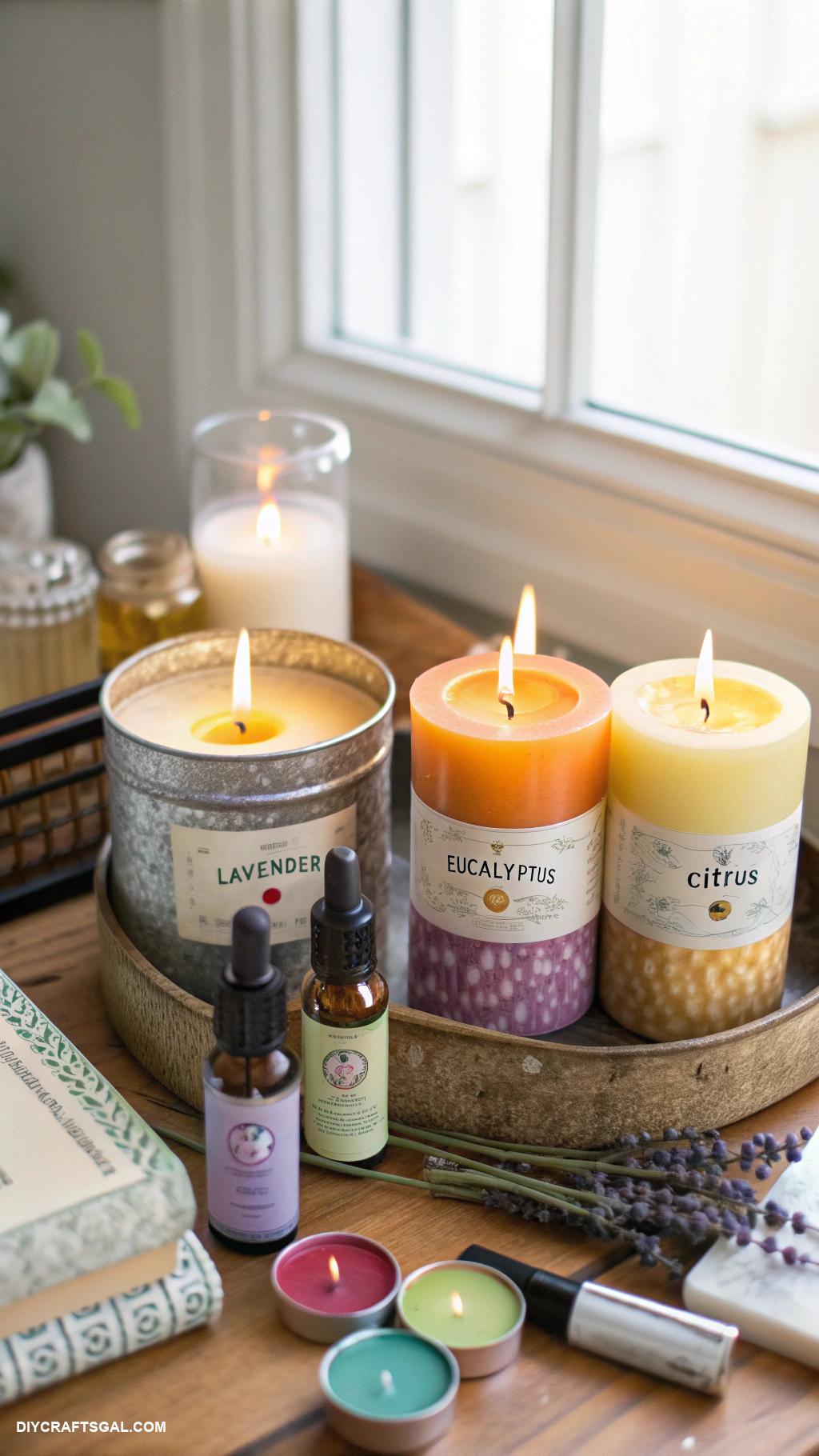 diy arts and crafts ideas Handmade candles using essential oils