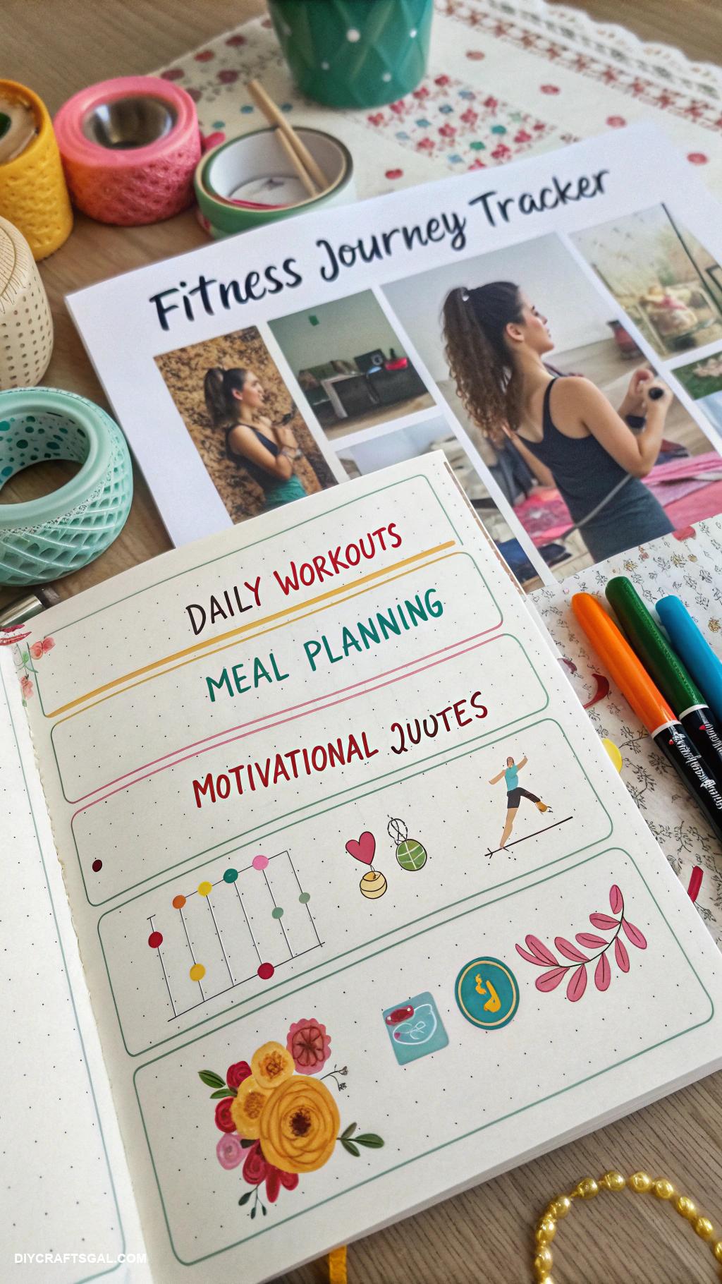 diy bullet journal ideas Fitness journey tracker with progress photos