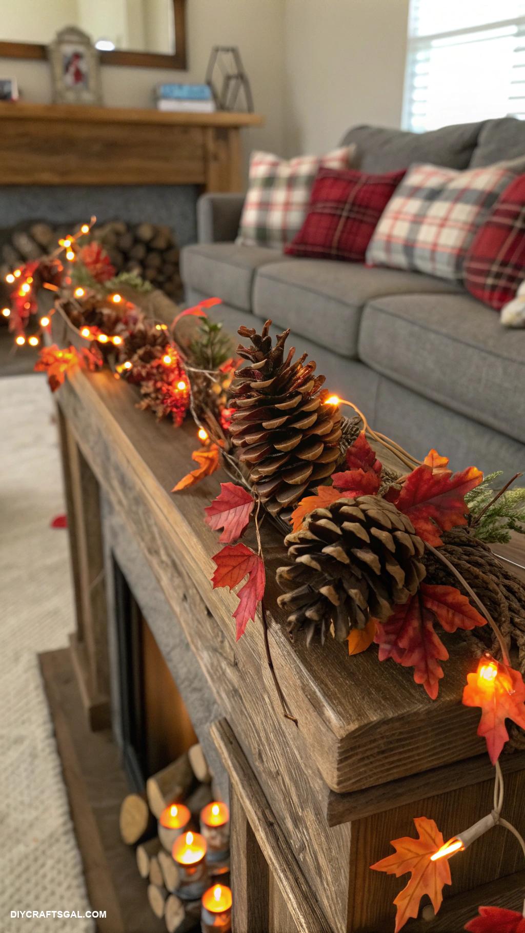 diy fall home decor Pinecone garlands for rustic home charm