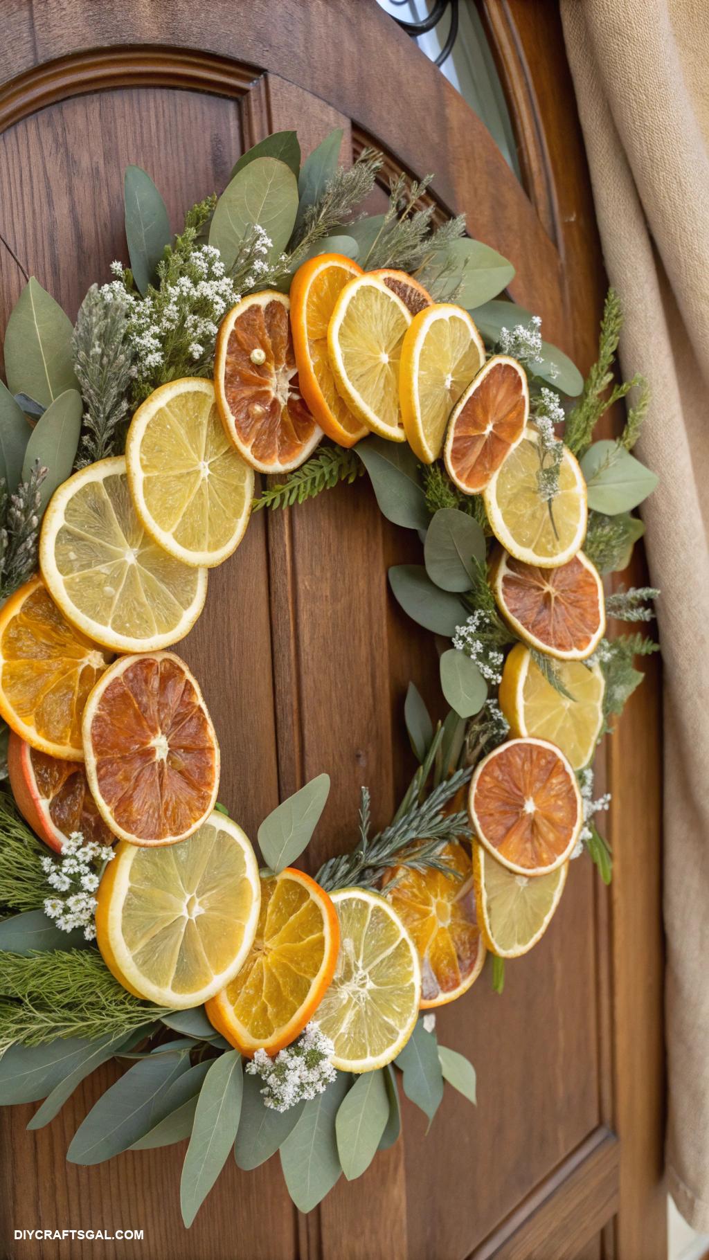 diy fall wreaths Lemon and orange citrus slices wreath