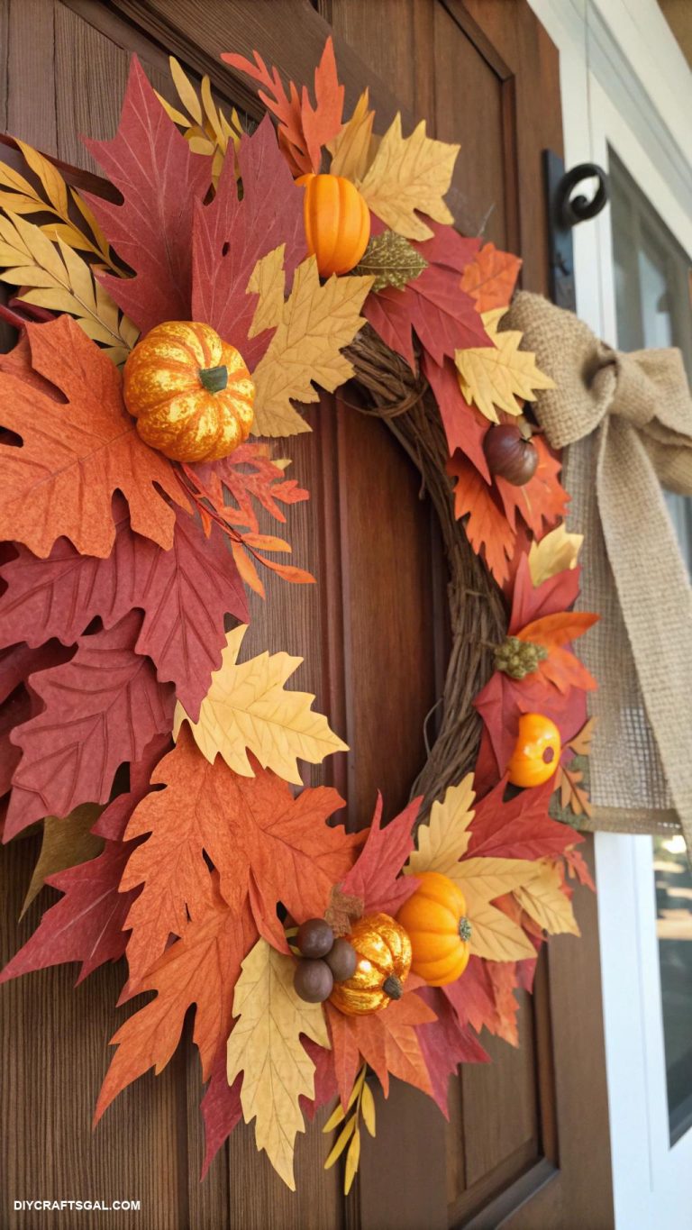 diy fall wreaths Painted fall color paper wreath