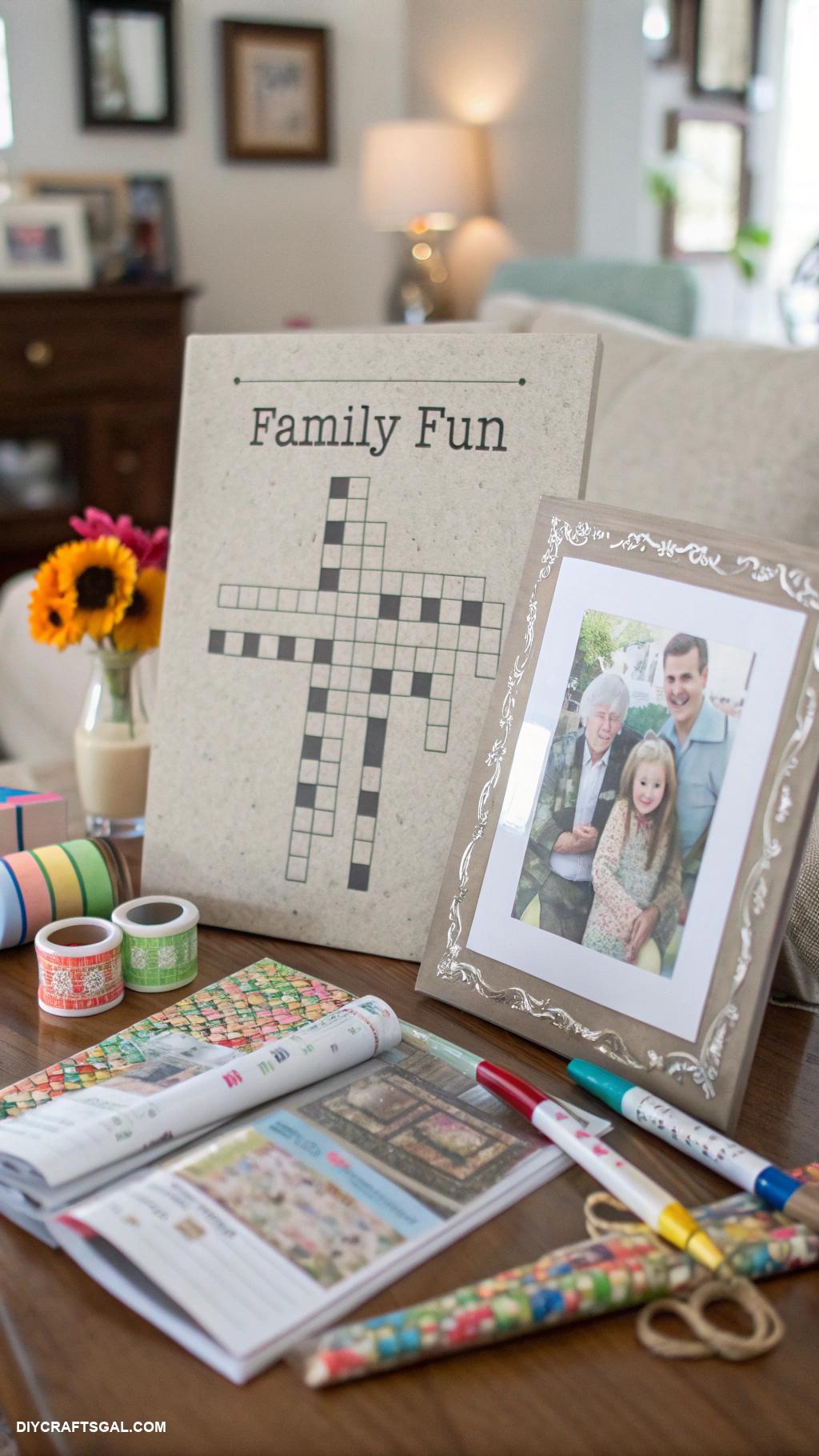 diy gifts for grandparents Custom crossword puzzle featuring family trivia