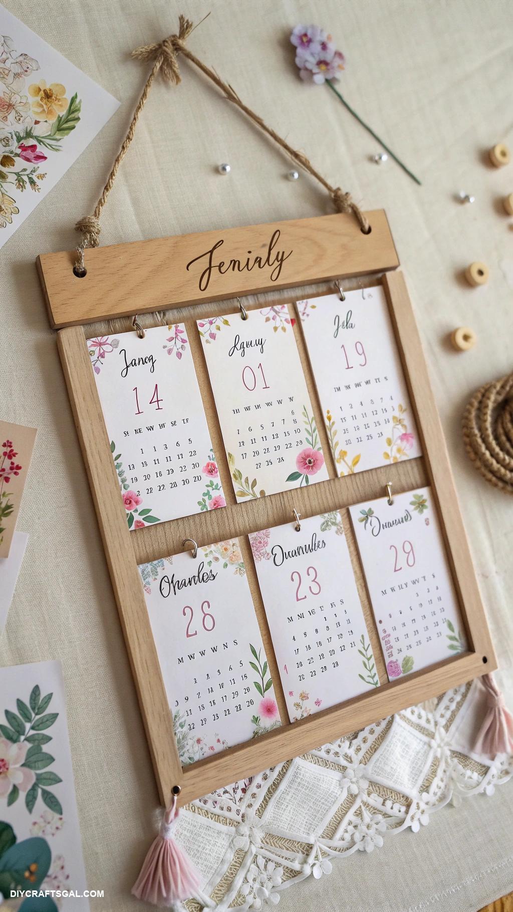 diy gifts for grandparents Decorative calendar featuring family member birthdays