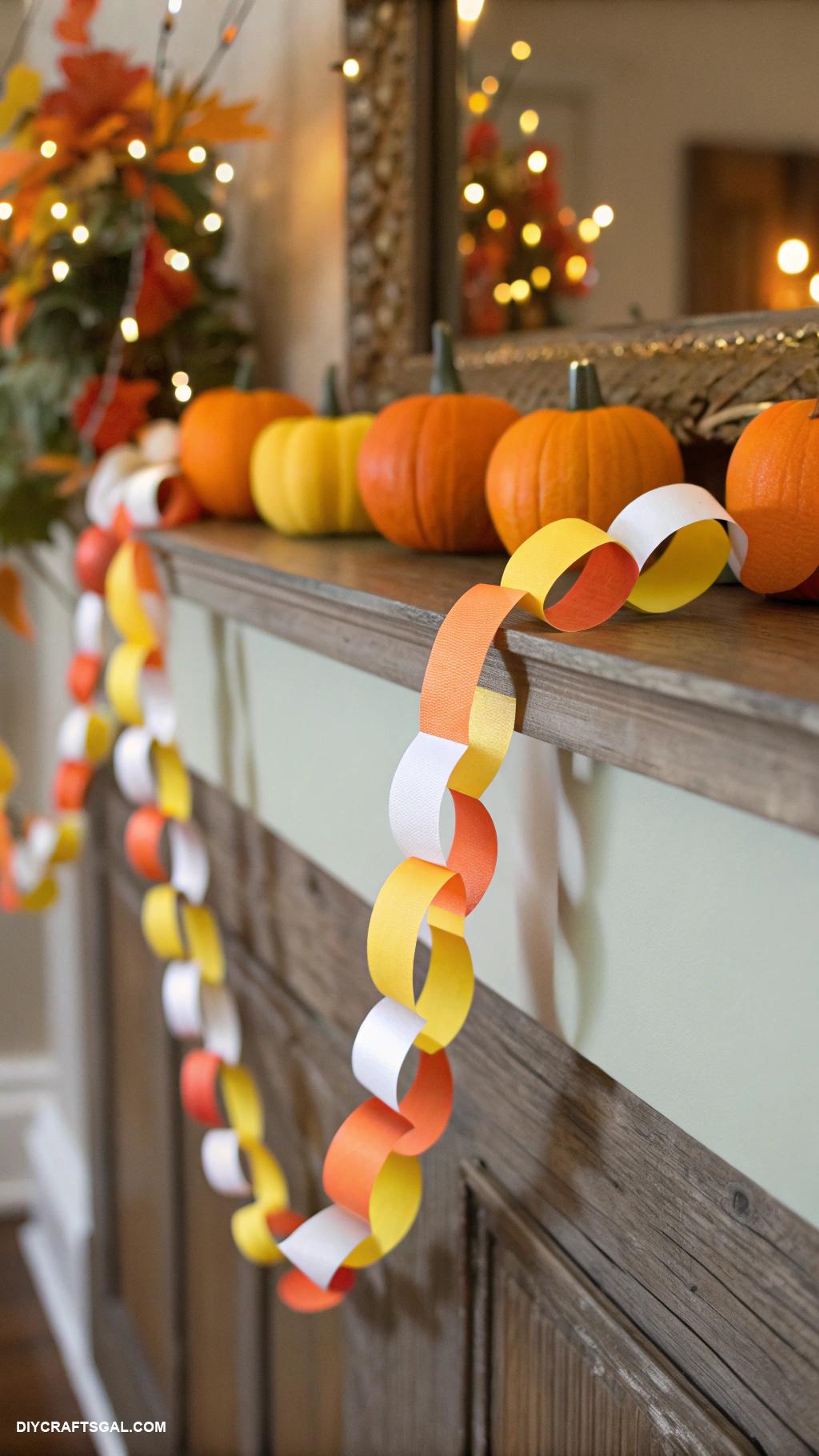diy halloween garlands Candy corn paper chain