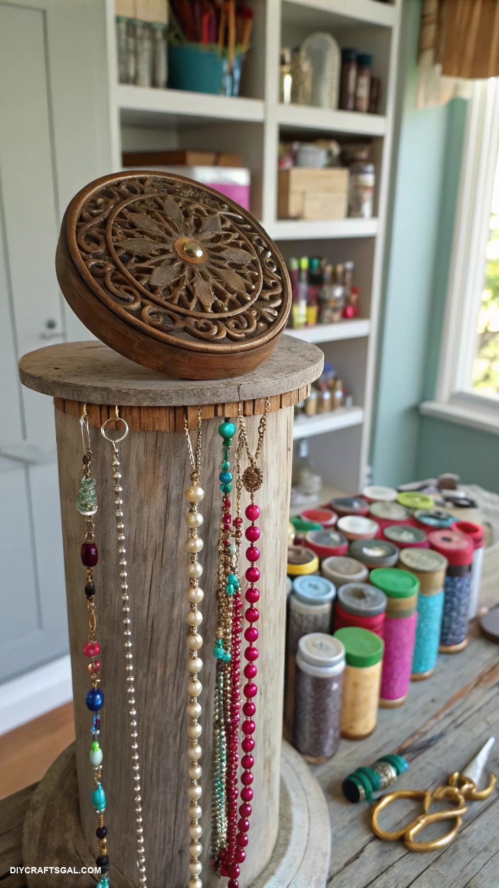 diy necklace holder Mason jar lid necklace hanger