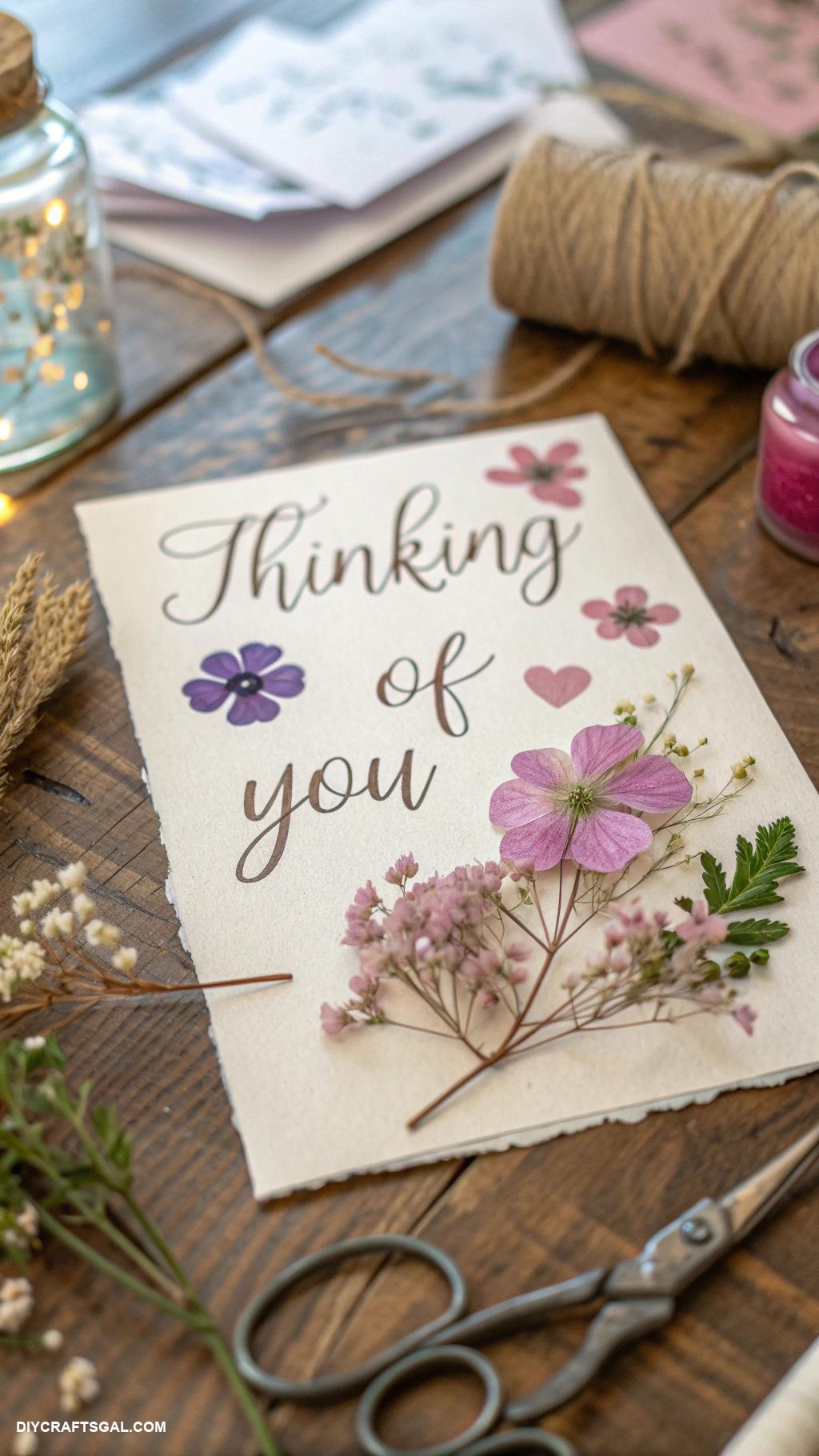 diy pressed flower art ideas DIY greeting cards embellished with flowers