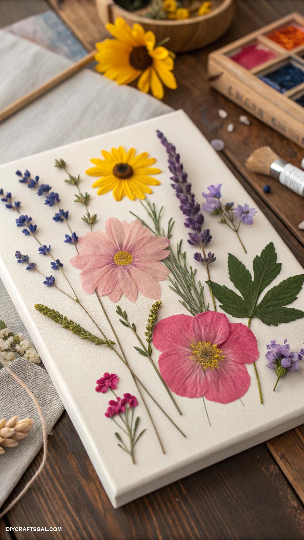 diy pressed flower art ideas Personalized flower art on canvas