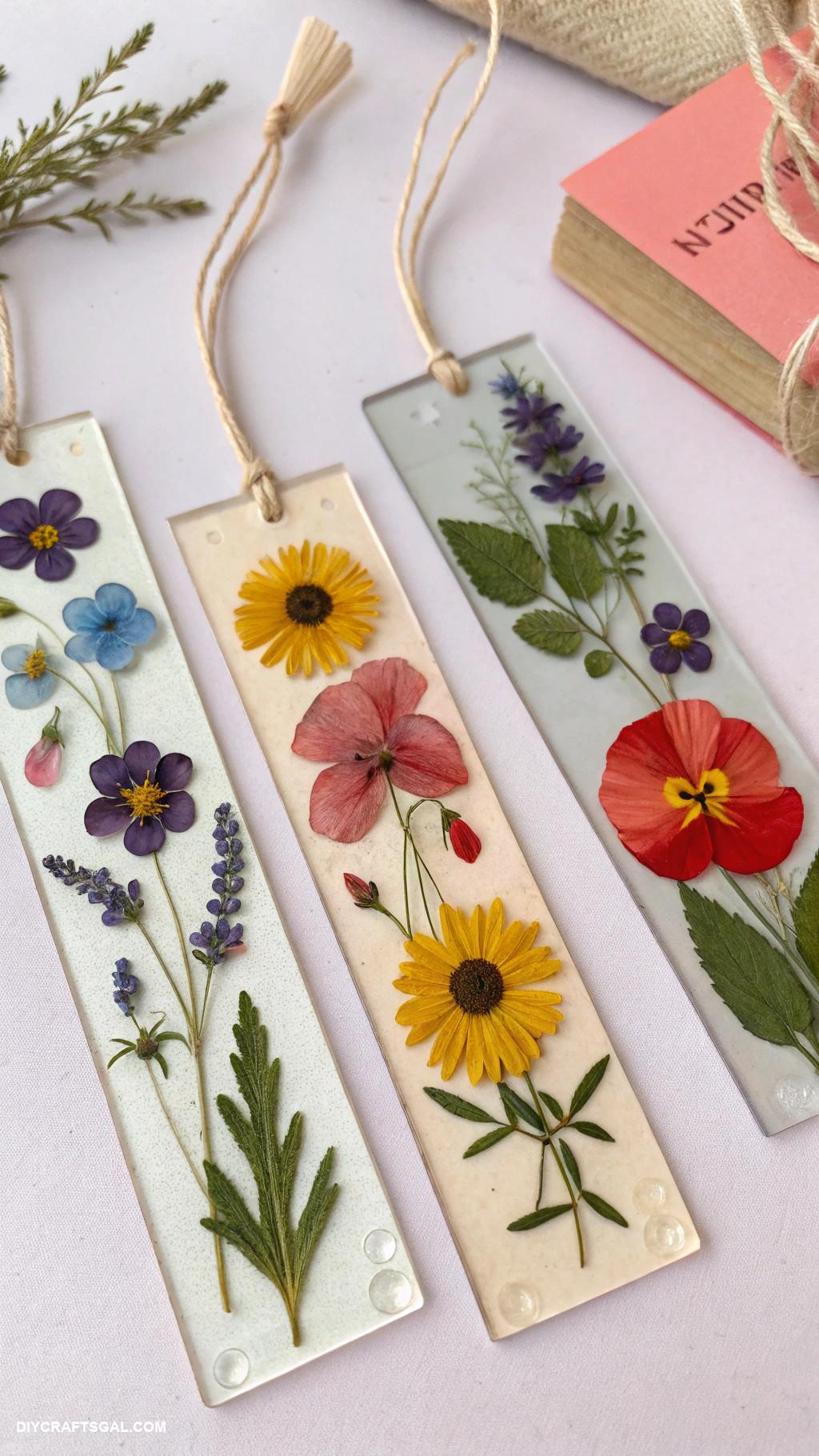 diy pressed flower art ideas Pressed flower bookmarks for book lovers